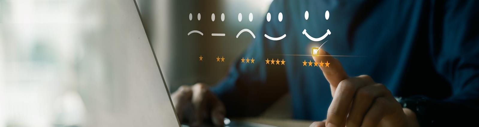 Image of a computer with ratings